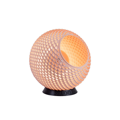 Baguio tafellamp in oud roze, 21 cm, schuin zijaanzicht
